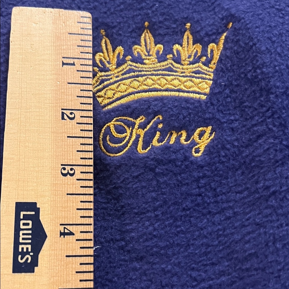 Purple Men’s King Scarf with Crown Embroidery - Picture 3 of 3